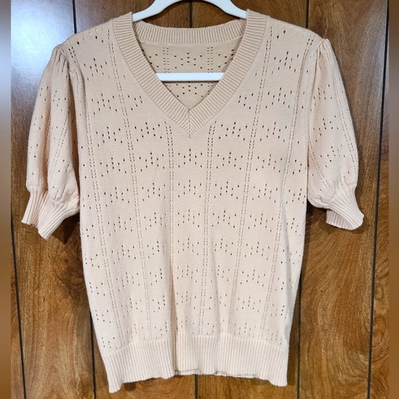 Vintage look short sleeve sweater - Picture 1 of 5